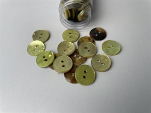 Perlemor knap - lys grøn, 13 mm